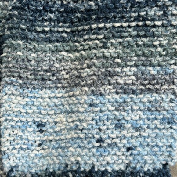 Handmade Denim Blue Crocheted Scarf 62" x 6" Soft Acrylic Yarn Cozy Winter - Picture 5 of 5